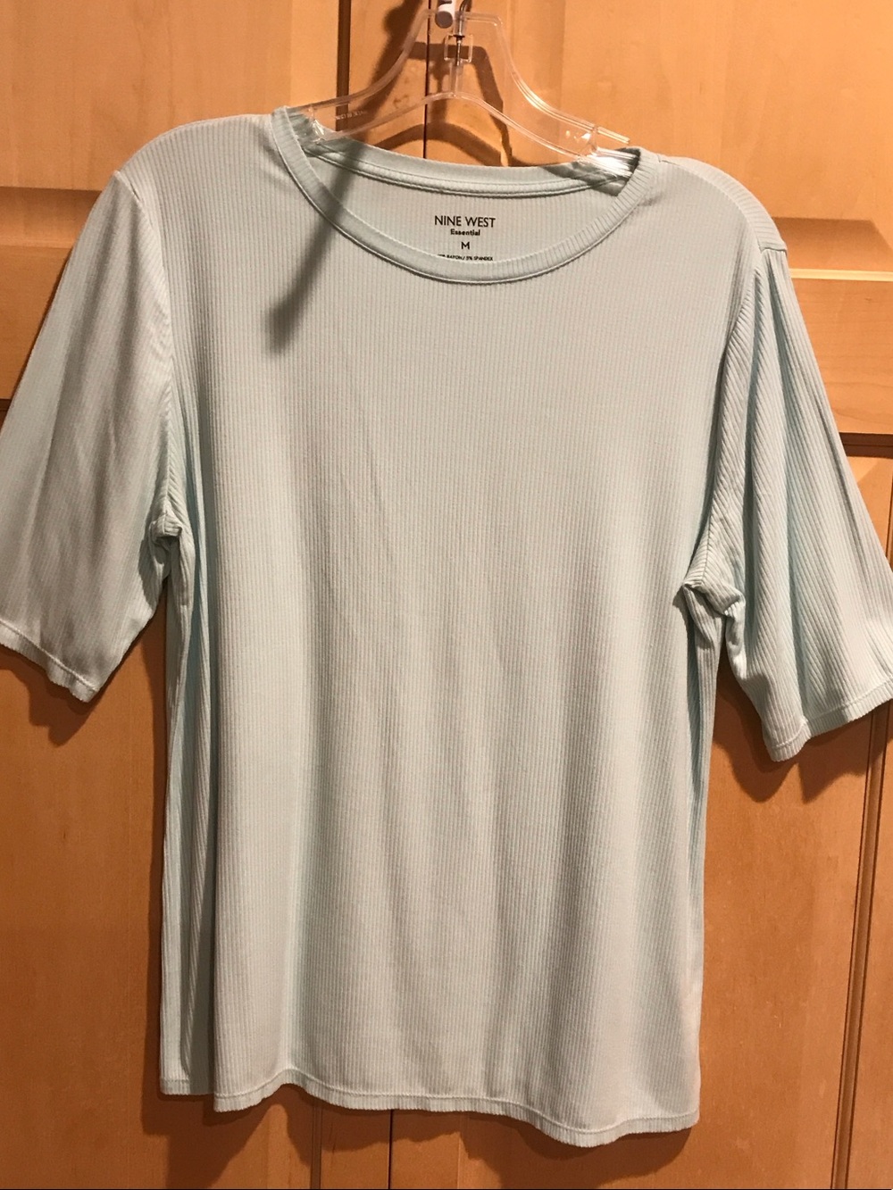 Nine West Ribbed Short Sleeve Top